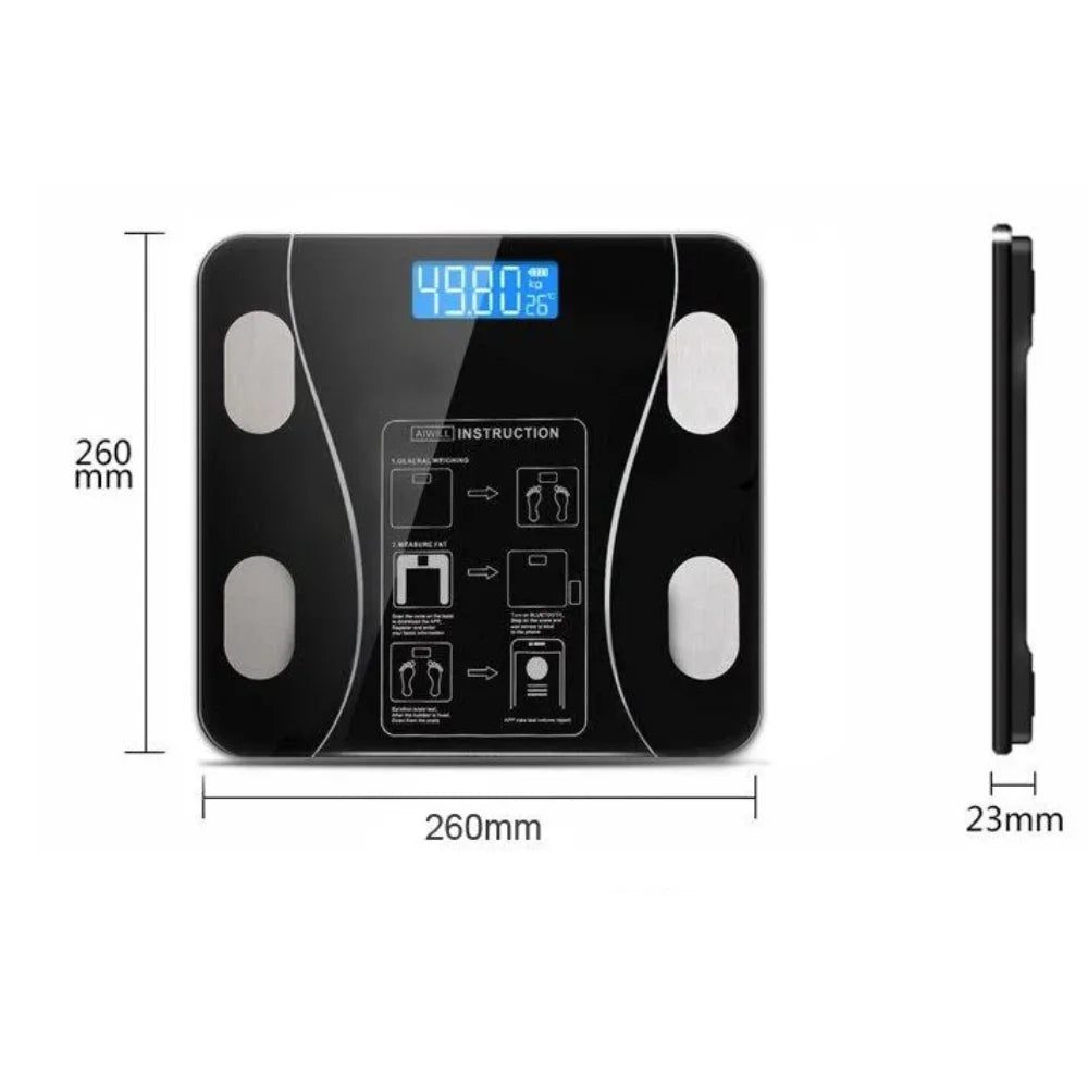 ميزان ذكي متصل — قياس الوزن ونسبة الدهون بدقة عالية